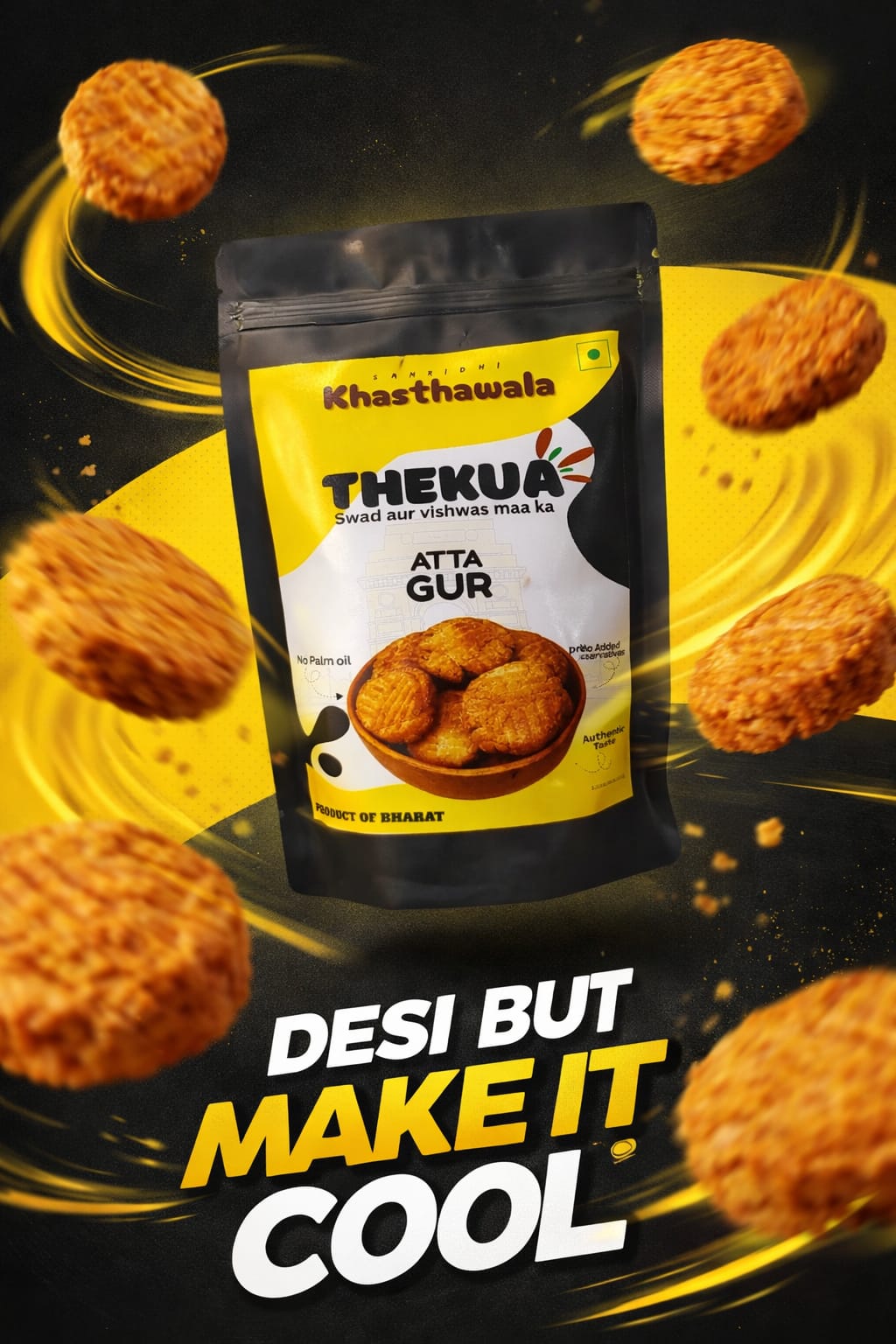 ATTA GUR THEKUA (Atta mixed with elaichi,gur,milk,ghee then fried) (300 gm)